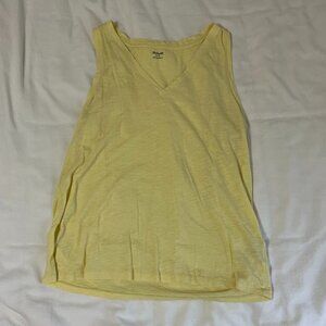 Madewell Yellow Whisper V Neck Tank Top